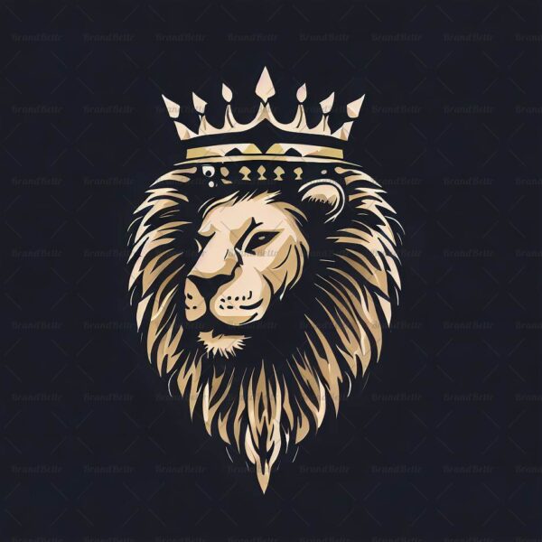 Majestätischer Löwe und Krone